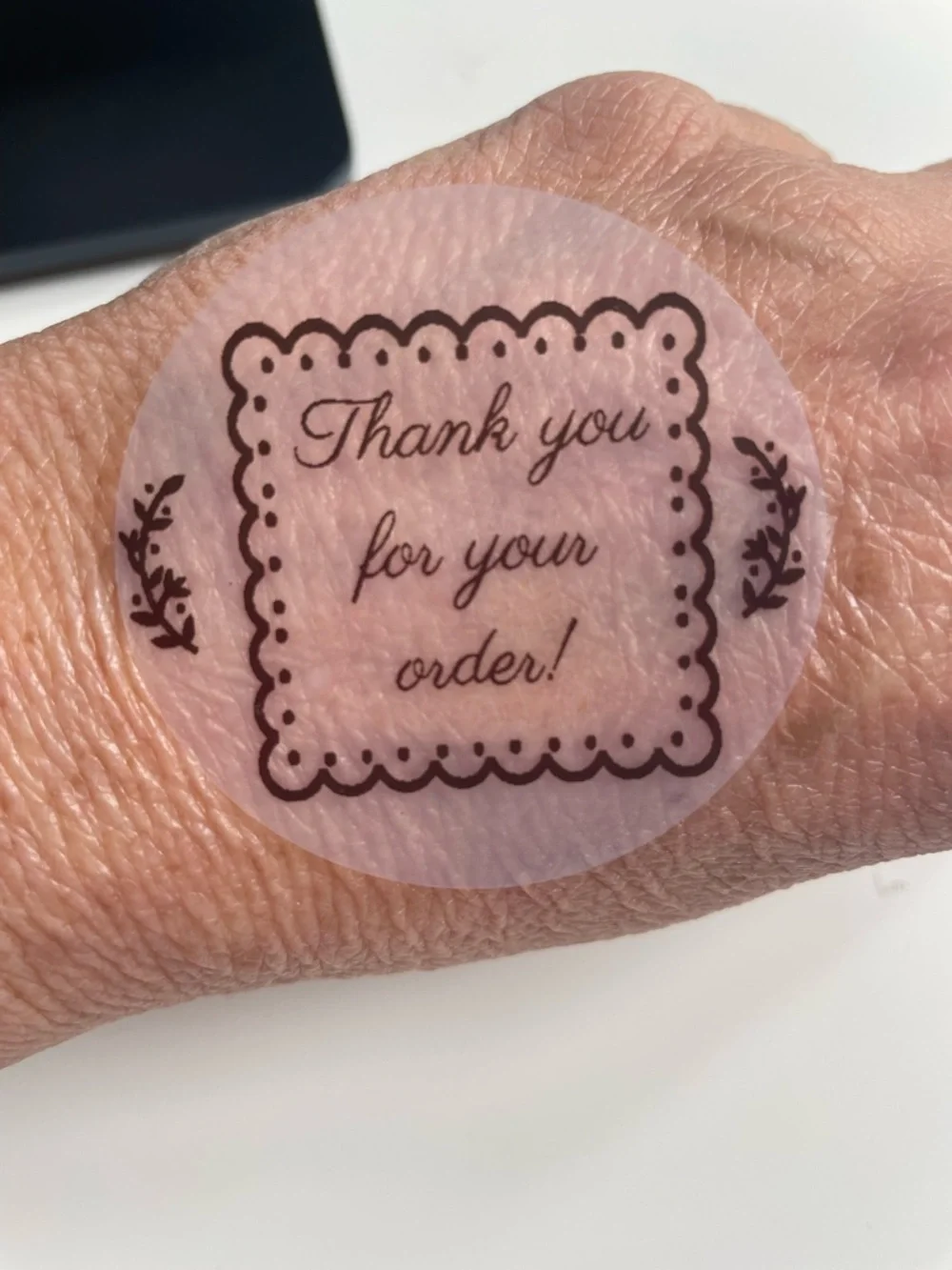 200 Transparent Thank You Order Sticker